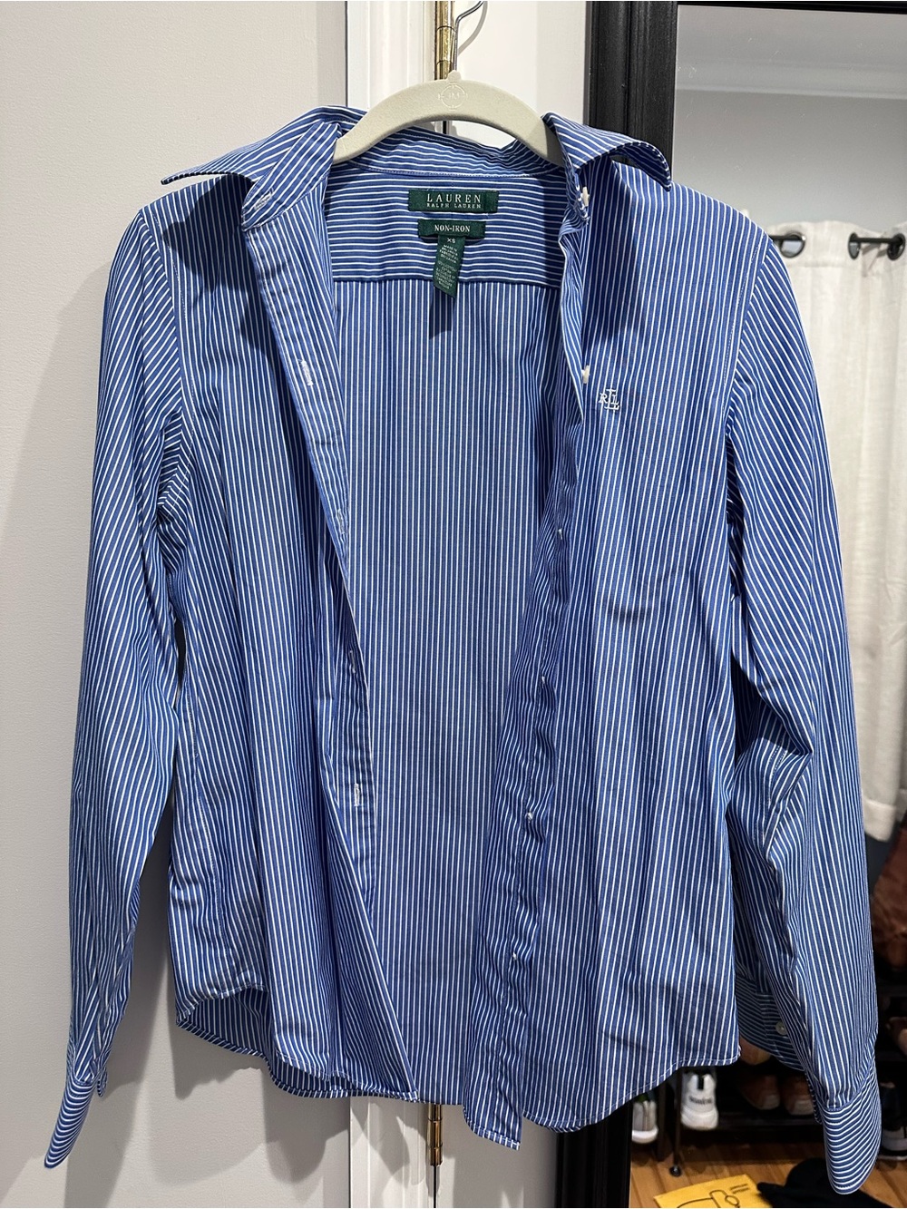 Ralph Lauren Blue and White Striped Men's Dress Shirt